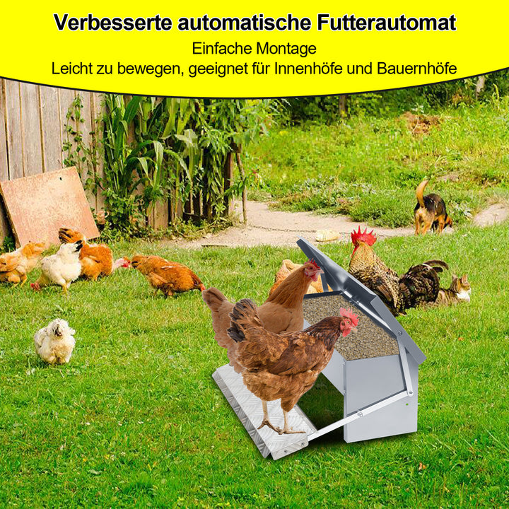 Sonnewelt Futterautomat für hühner Fußpedal selbstöffnender 5kg