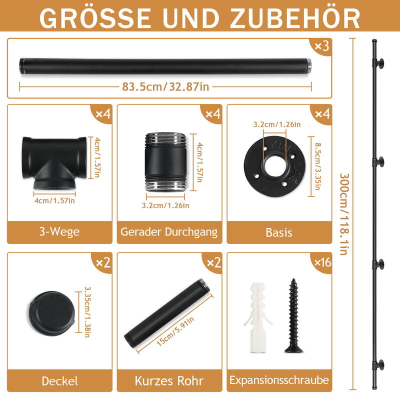Sonnewelt Handlauf Treppe Edelstahl Handlauf Schwarz