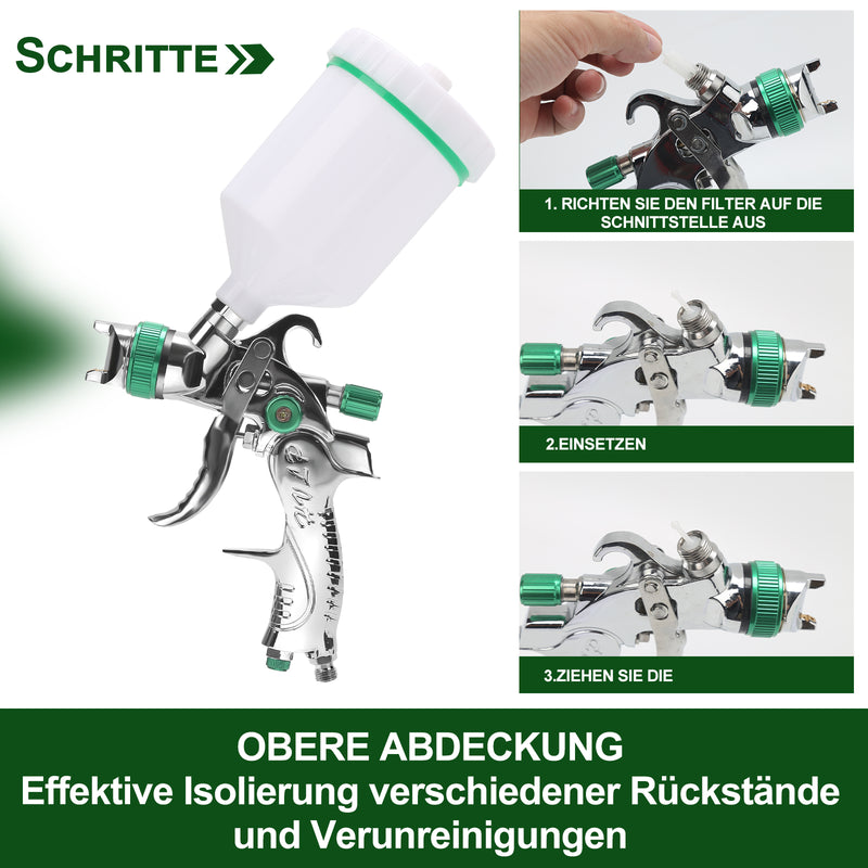 Sonnewelt HVLP Lackierpistole Spritzpistole Set mit Edelstahldüs