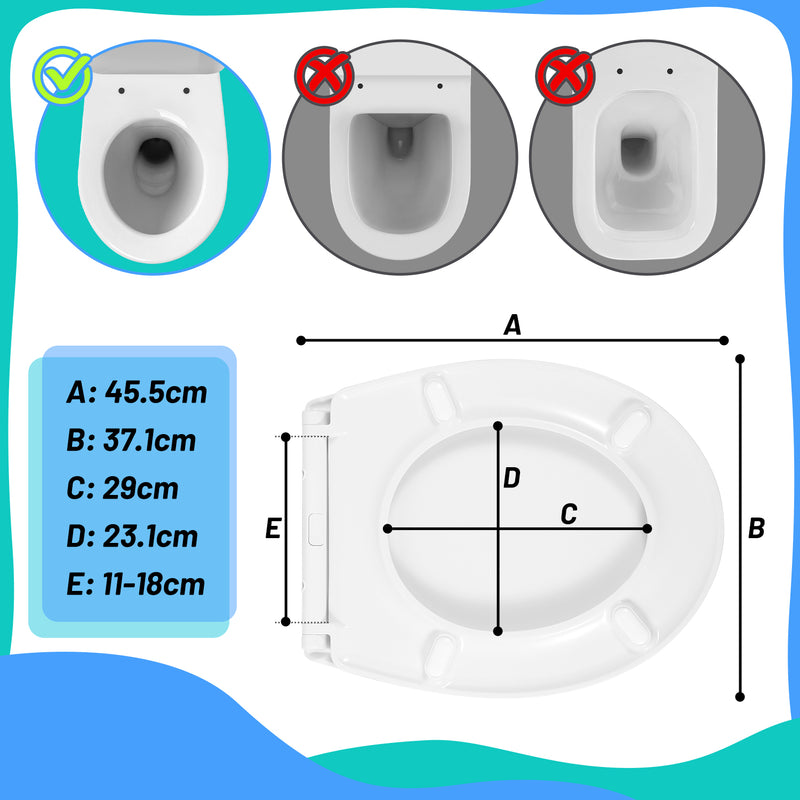 Sonnewelt Toilettendeckel WC Sitz mit Absenkautomatik O-Form
