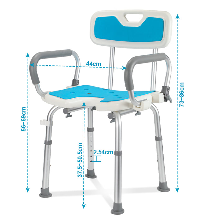 Sonnewelt shower stool shower seat with fold-up armrest