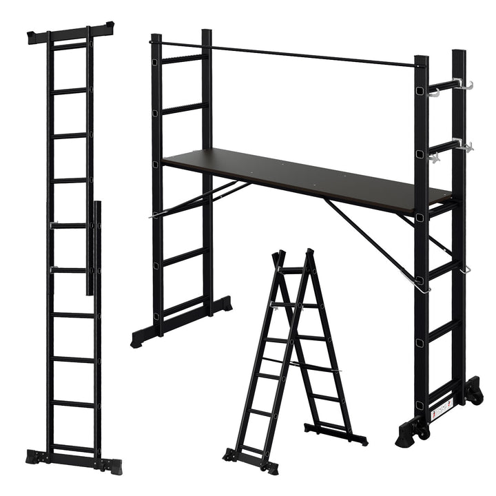 Sonnewelt Scaffolding 4 in 1 aluminum multifunctional ladder 6+6 steps