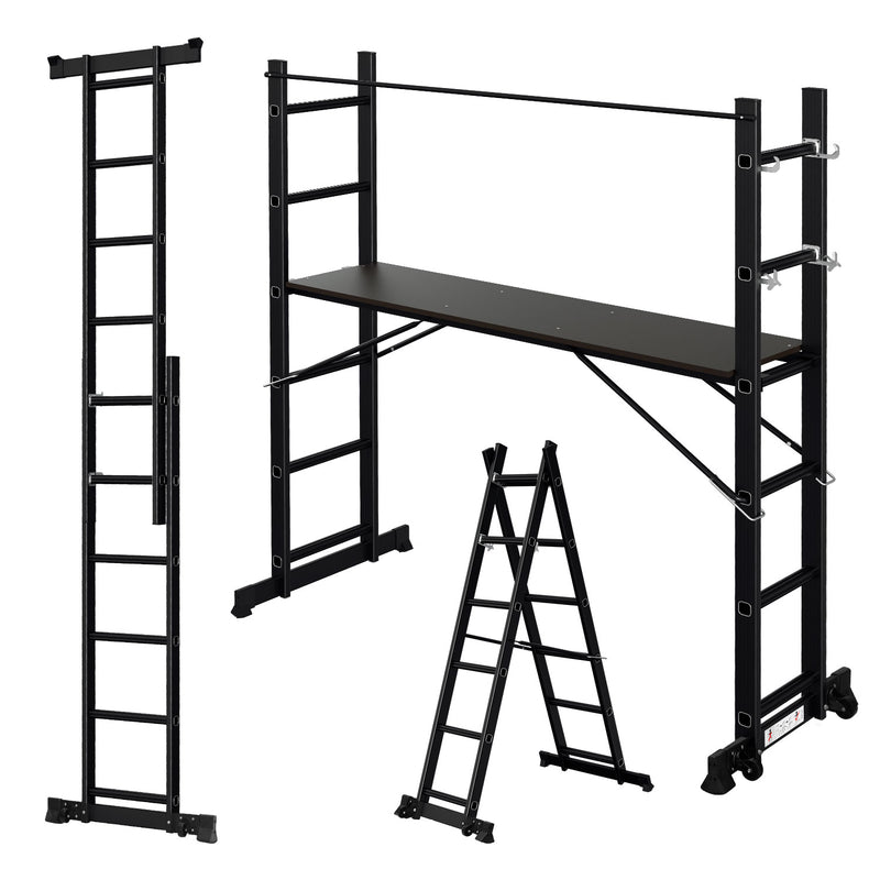 Sonnewelt Gerüst 4 in 1  Alu Multifunktionsleiter 6+6 Stufen