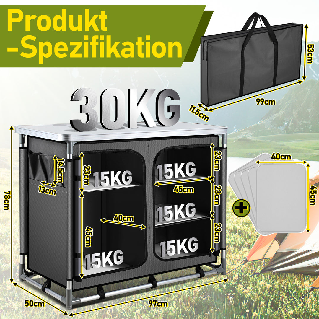 Sonnewelt Campingküche Campingschrank Faltschrank