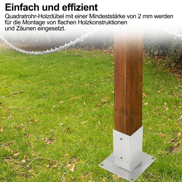 Sonnewelt Pfostenträger Aufschraubhülse Feuerverzinkt 4er Set 70-120mm