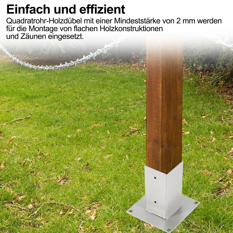 Sonnewelt Pfostenträger Aufschraubhülse Feuerverzinkt 4er Set 70-120mm