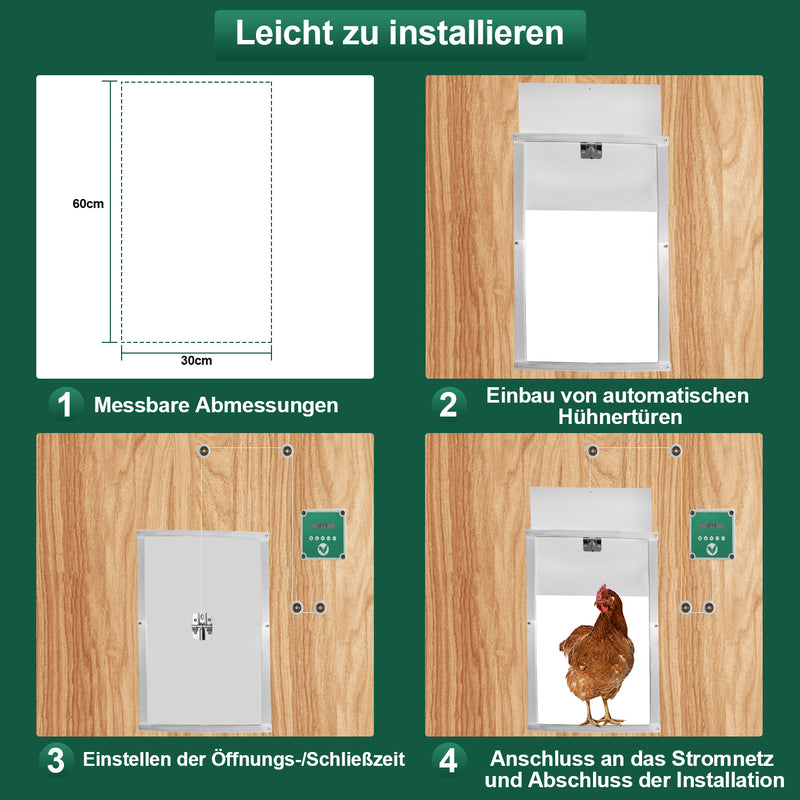 Sonnewelt Automatische Hühnertür Flüssigkristallanzeige mit Lichtsensor und Zeitsteuerung