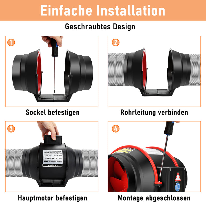 Sonnewelt Rauchabzug Rohrventilator mit Fernsteuerung 100mm/150mm