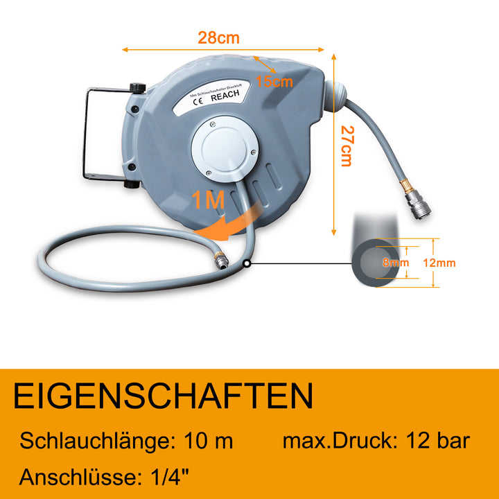 Sonnewelt Druckluftschlauch Aufroller automatisch 10-30m