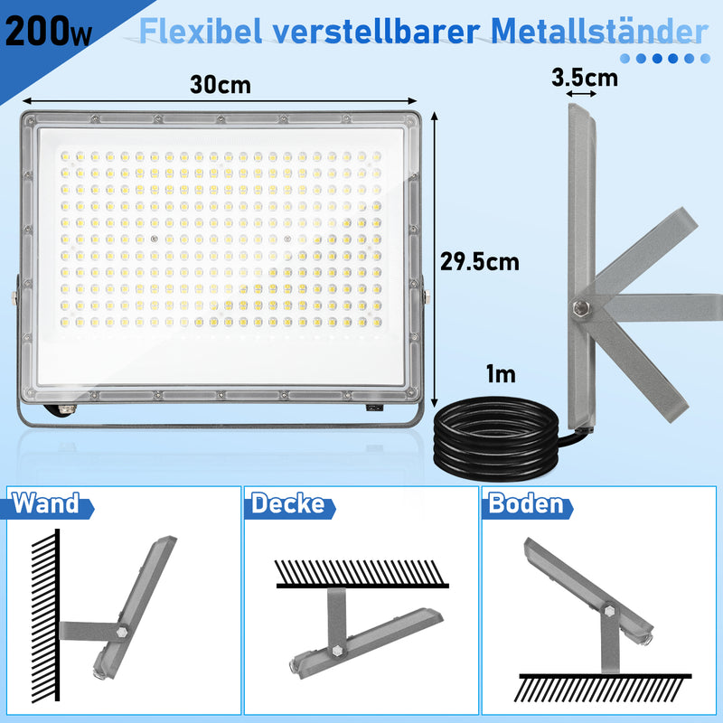Sonnewelt LED Außenstrahler Kaltweiß IP65 50W-200W