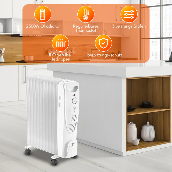 Sonnewelt oil radiator electric heater with thermostat 2500W