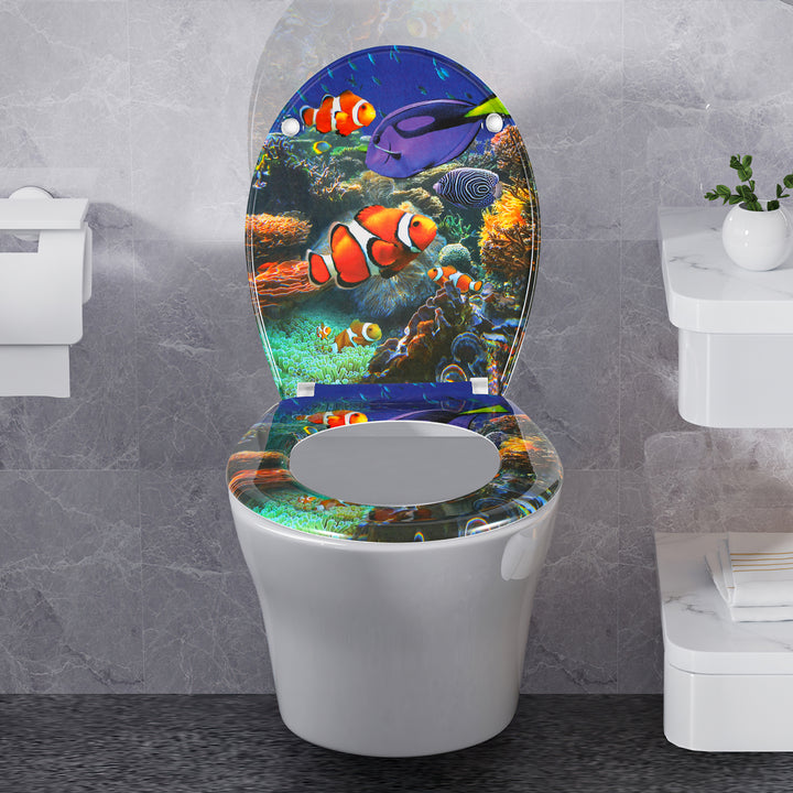 Sonnewelt Toilettendeckel WC Sitz mit Absenkautomatik O-Form