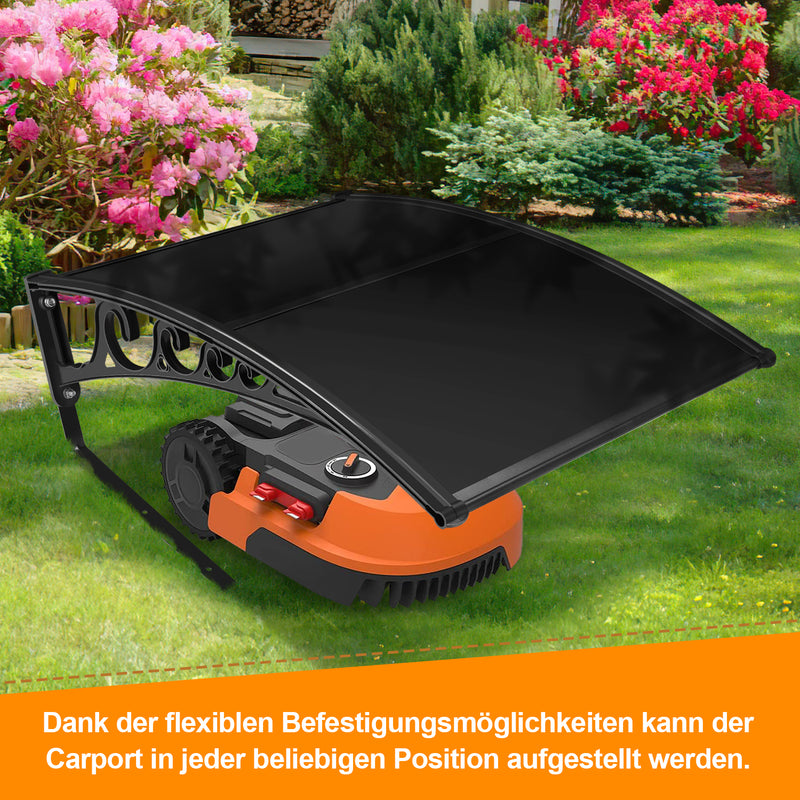 Sonnewelt Mähroboter Garage Dach Carport Schwarz