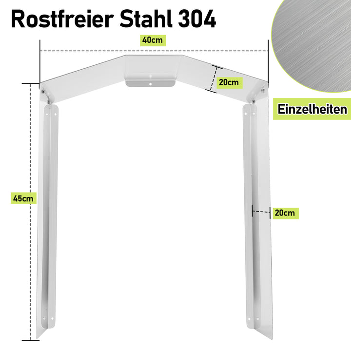 Sonnewelt Wallbox Wetterschutz Edelstahl Schutzdach für e-Auto Ladestation