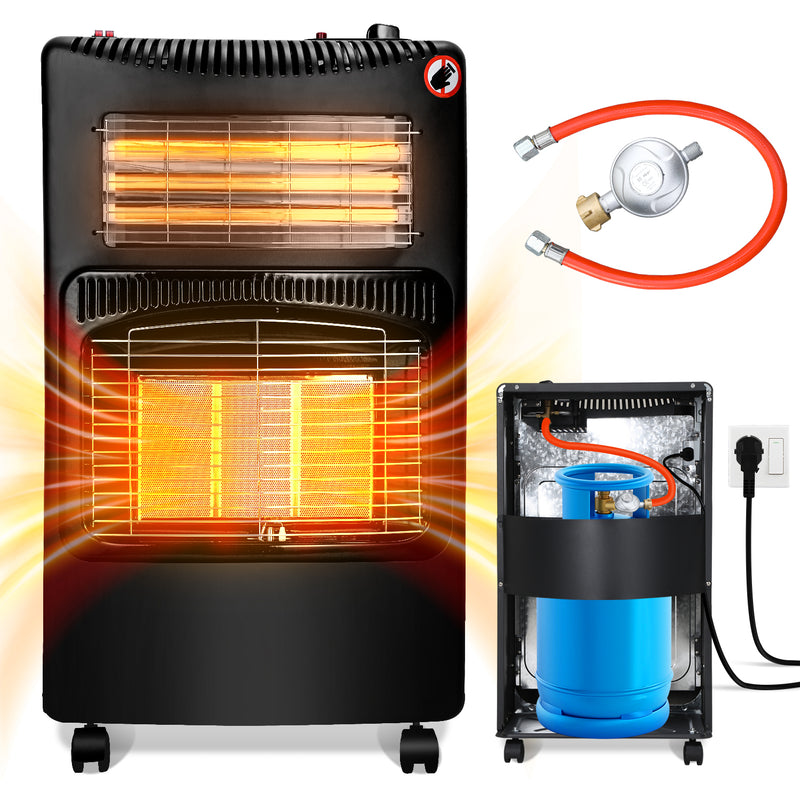 Sonnewelt Gasheizer 4200W und 1260W Elektrische Gasheizgerät mit Druckminderer