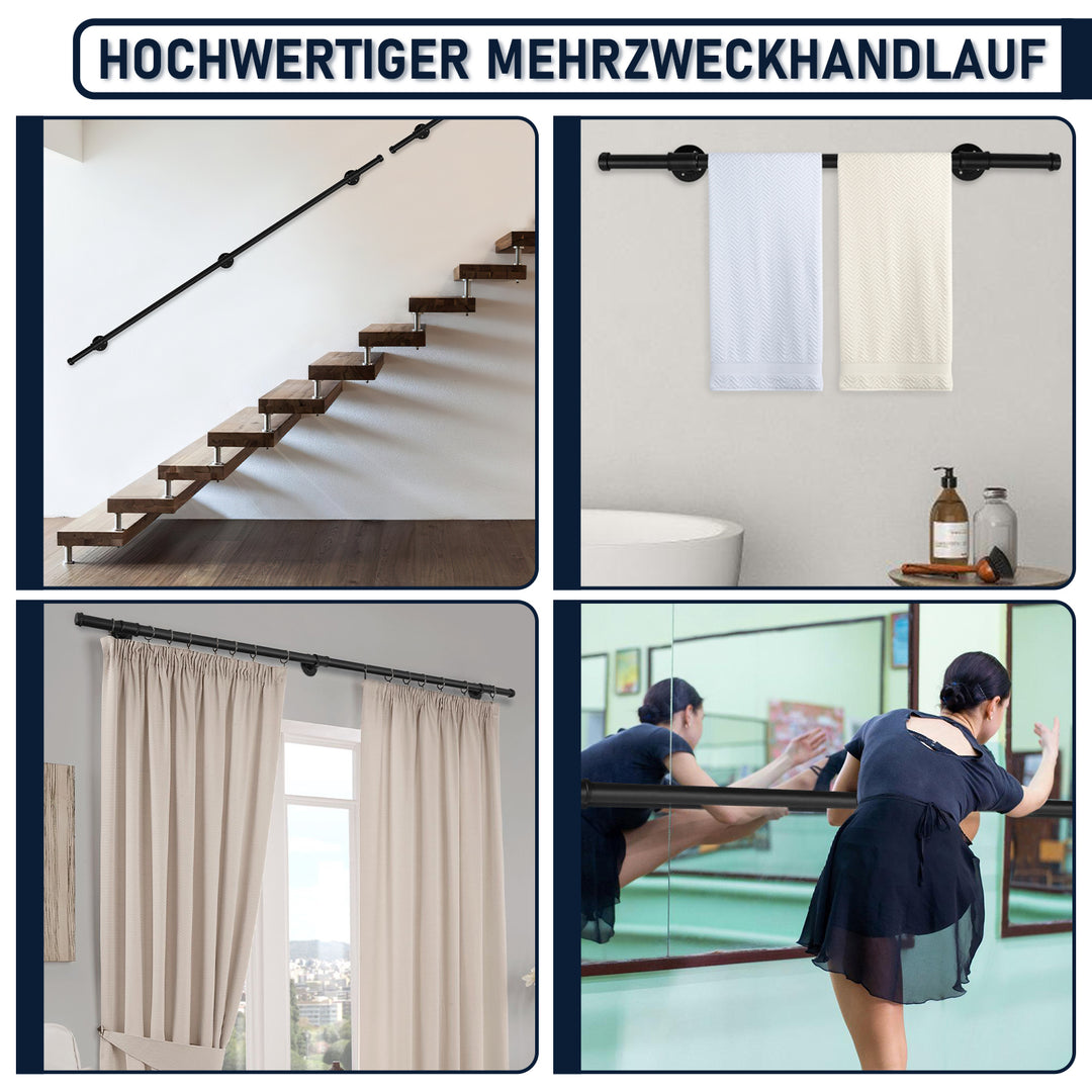 Sonnewelt Handlauf Treppe Edelstahl Handlauf Schwarz