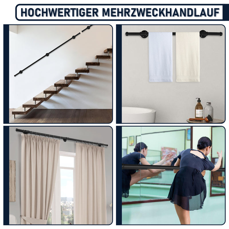 Sonnewelt Handlauf Treppe Edelstahl Handlauf Schwarz