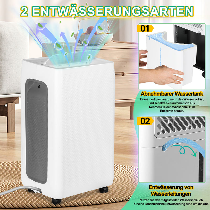 Sonnewelt Luftentfeuchter 26L mit Timerfunktion, Wäschetrockungsfunktion, Abtaufunktion