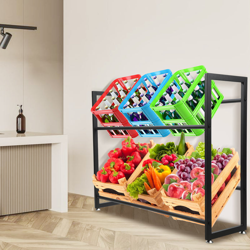 Sonnewelt Getränkekistenregal für 6 Kästen 105*85*32CM