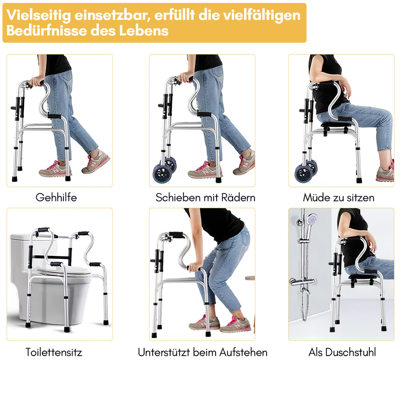 Sonnewelt Gehhilfe Leicht Rollator aus Aluminium bis 180 kg
