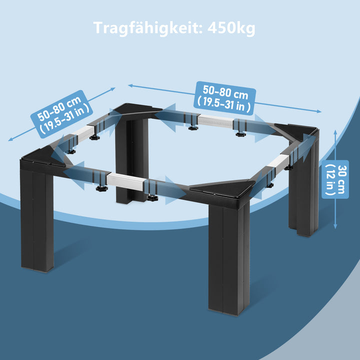 Sonnewelt Waschmaschinen Untergestell mit Skala 50-80cm Einstellbare