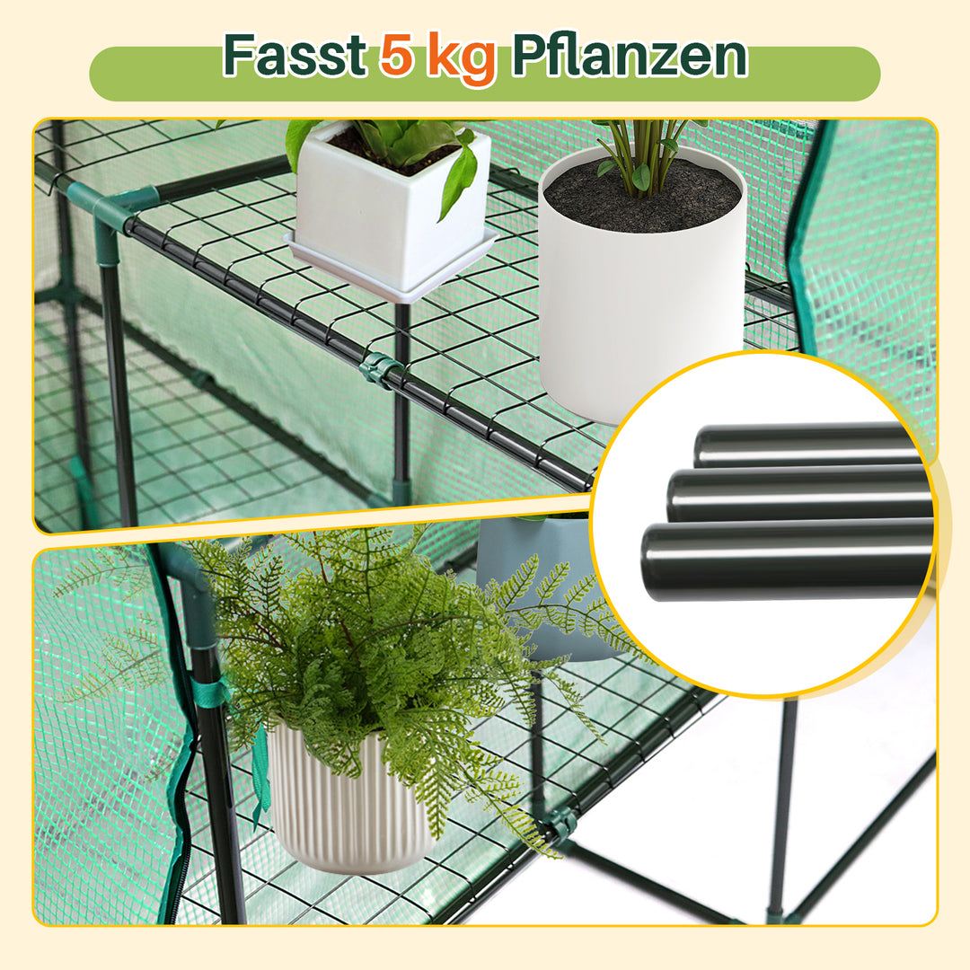 Sonnewelt foil greenhouse greenhouse with shelves