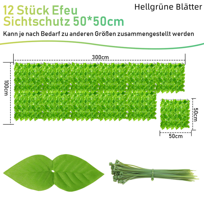 Sonnewelt Künstliche Efeu Hecke Sichtschutz
