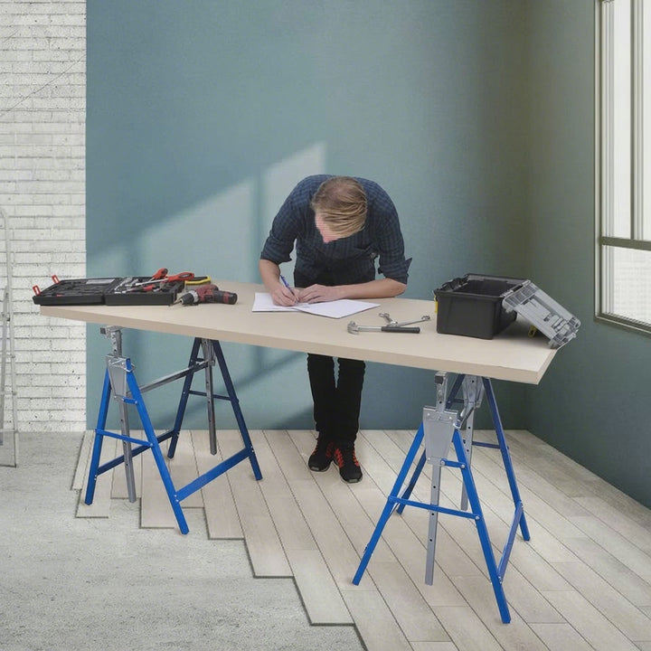 Sonnewelt 2x scaffolding trestle folding trestle 7-way height adjustable