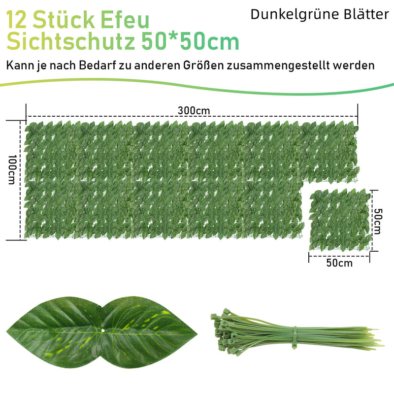 Sonnewelt Künstliche Efeu Hecke Sichtschutz