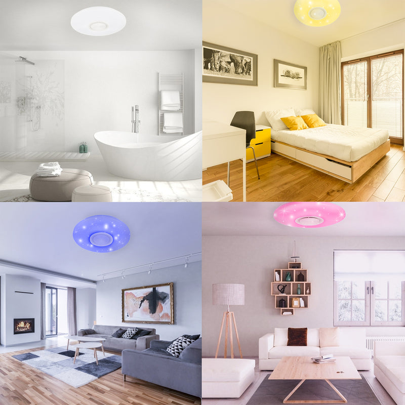 Sonnewelt Led Deckenlampe 36W Dimmbar RGB Bluetooth APP Steuerung