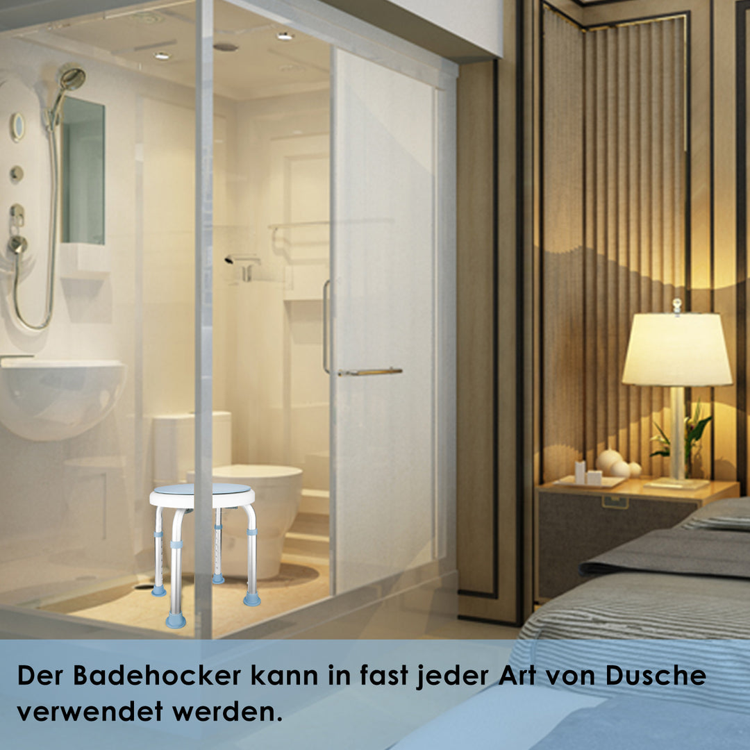Sonnewelt Duschhocker Duschstuhl 360°Drehbarer