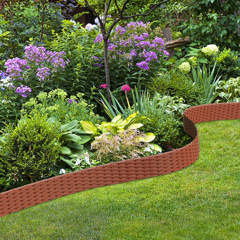 Sonnewelt Rasenkante Gartenpalisade Rattan-Optik