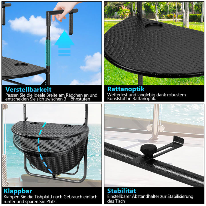 Sonnewelt Balkonhängetisch klappbar Balkontisch