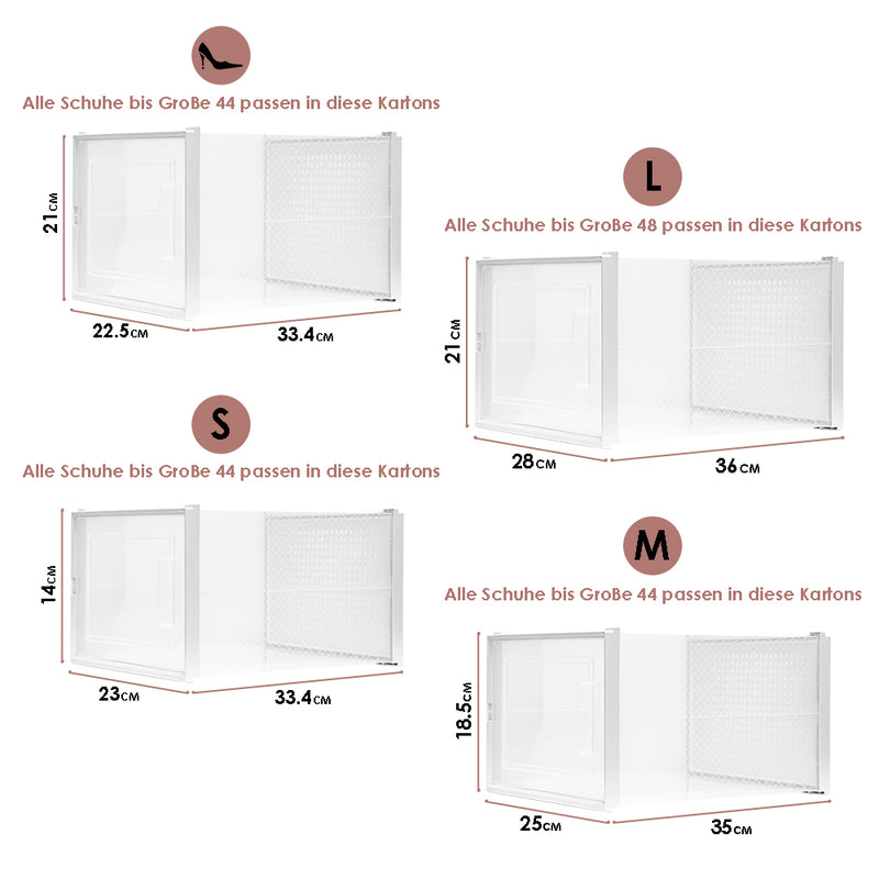 Sonnewelt Schuhbox mit 6-8 Boxen Stapelbar