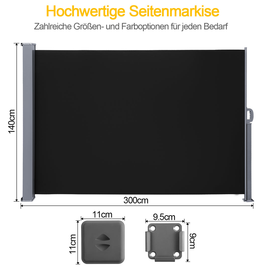 Sonnewelt Seitenmarkise Sichtschutz Ausziehbar