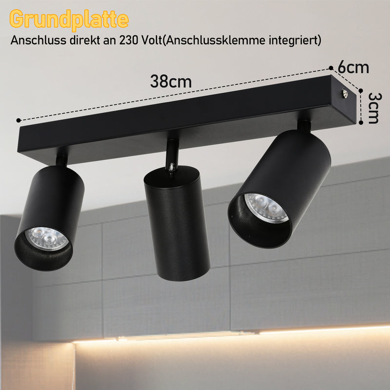Sonnewelt Deckenstrahler GU10 4W 1/2/3 flammig Warmweiß