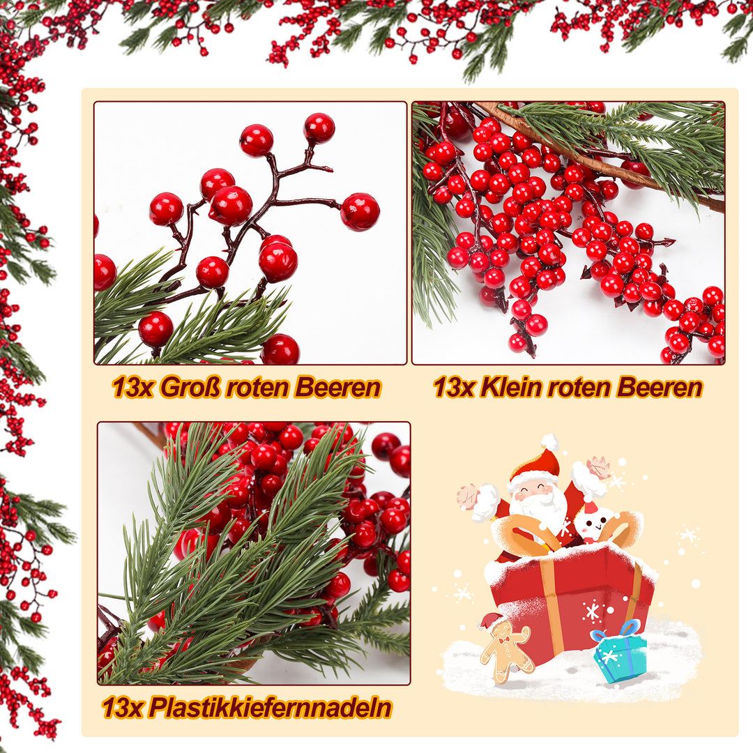 Sonnewelt 180 cm Christmas garland with red berries