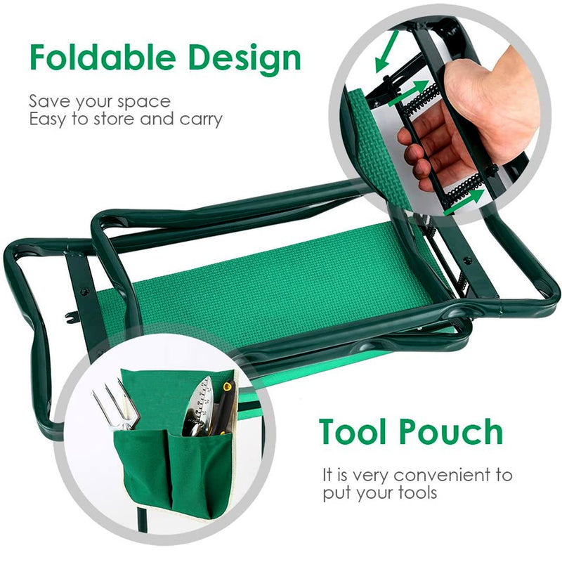 Sonnewelt 2in1 Kniebank Tragbar Gartenhocker