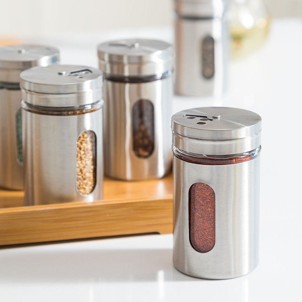 Sonnewelt spice jars set of 12 stainless steel