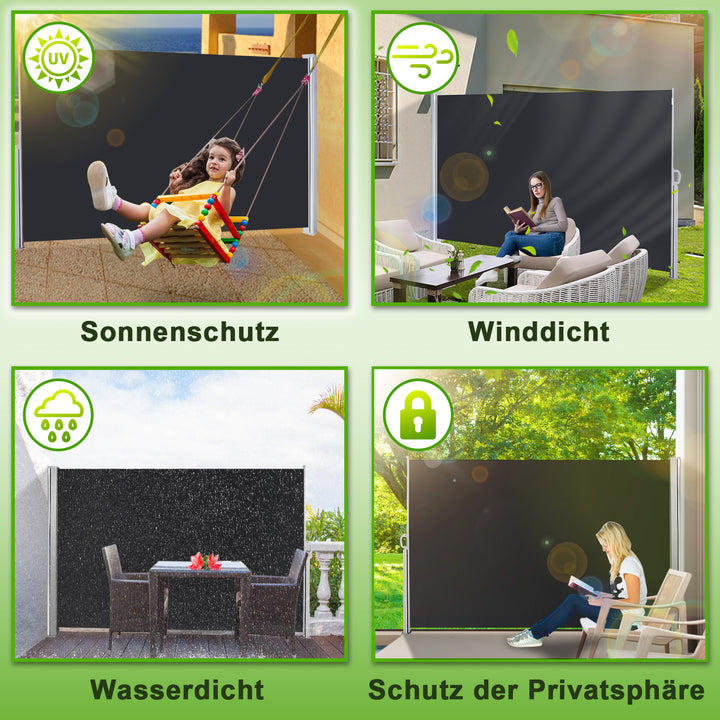 Sonnewelt Seitenmarkise Sichtschutz Ausziehbar