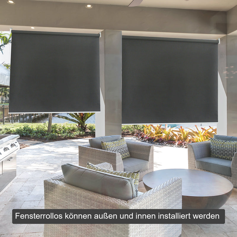 Sonnenwelt Senkrechtmarkise AußenRollo Anthrazit