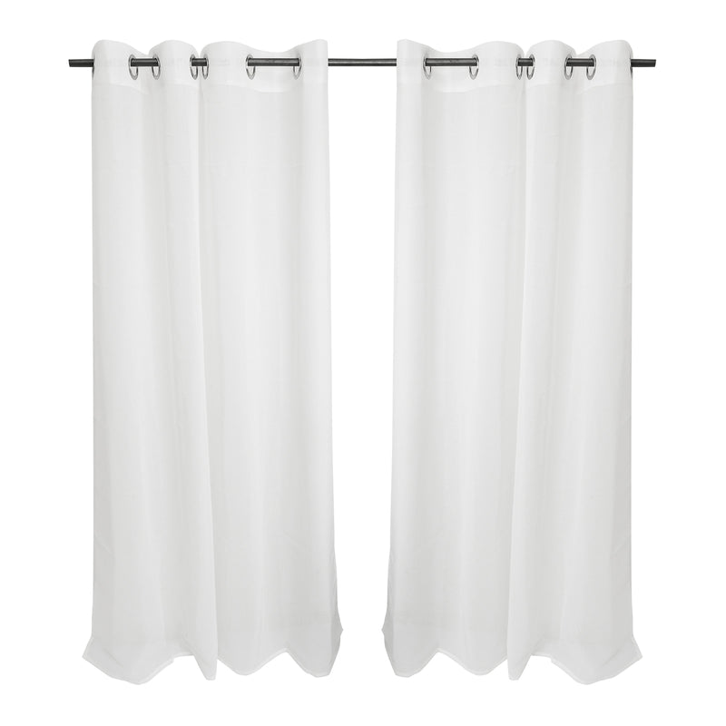 Sonnewelt 2x Gardinen Voile Ösenvorhänge Polyester