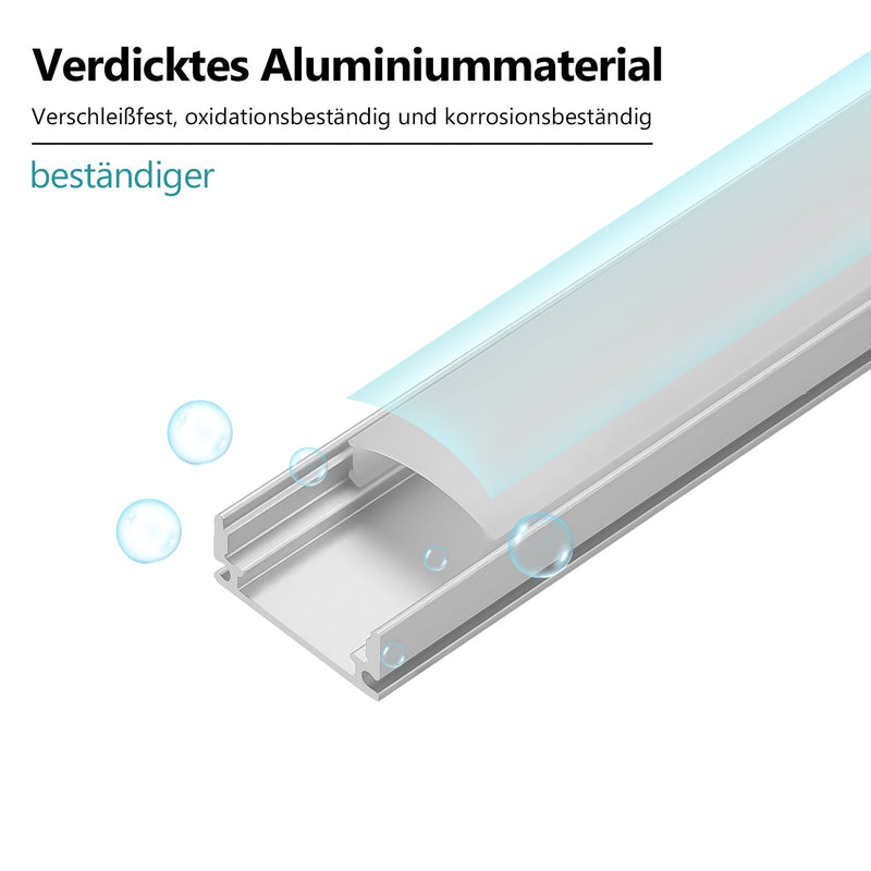 Sonnewelt 10x 1m LED Profil Aluminium U-Form für LED Stripes