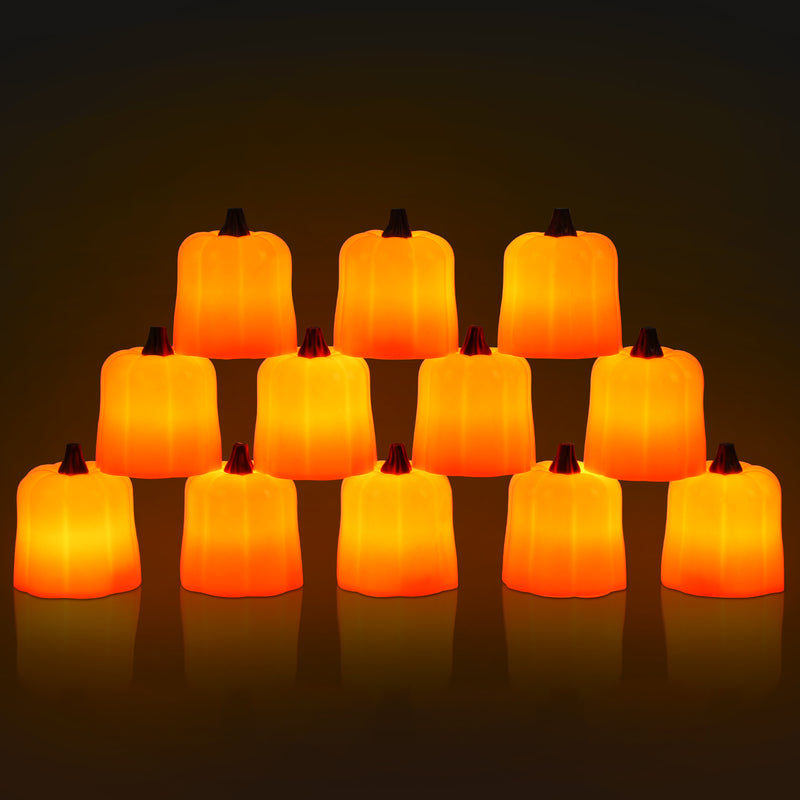Sonnewelt LED Kürbis Teelichter 12Pcs Halloween licht