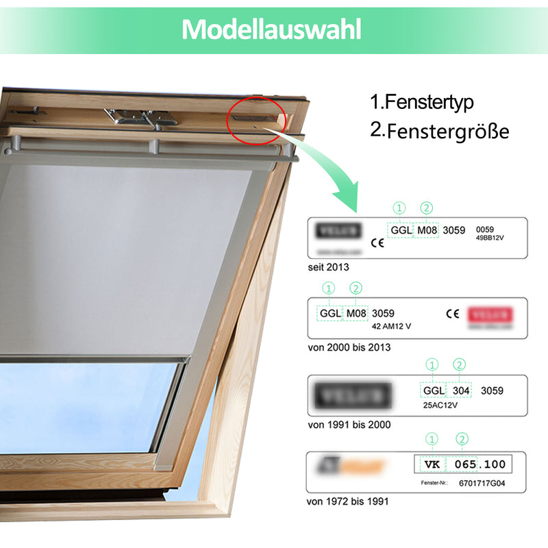 Sonnewelt Dachfenster Rollo Verdunkelungsrollo für VELUX