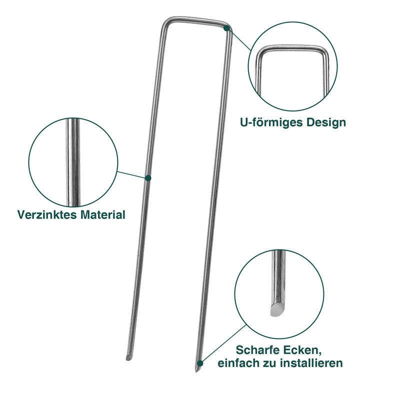 Sonnewelt Erdanker Bodenanker aus Verzinkt 50 Stück/100 Stück