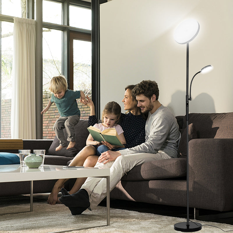 Sonnewelt LED Stehlampe Dimmbar 27W mit 7W Leselampe mit Fernbedienung