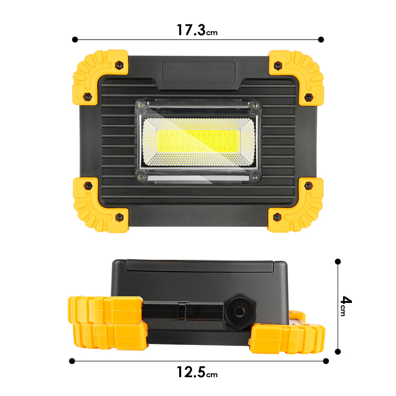 Sonnewelt LED Baustrahler Akku 30W Kaltweiß mit USB Ausgang-Ports
