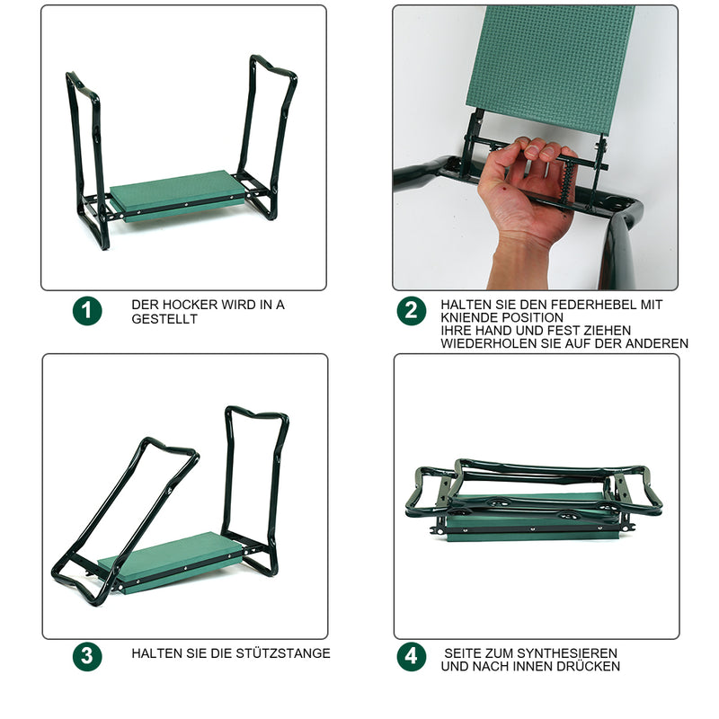 Sonnewelt 2in1 Kniebank Tragbar Gartenhocker