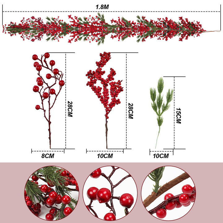 Sonnewelt 180 cm Christmas garland with red berries